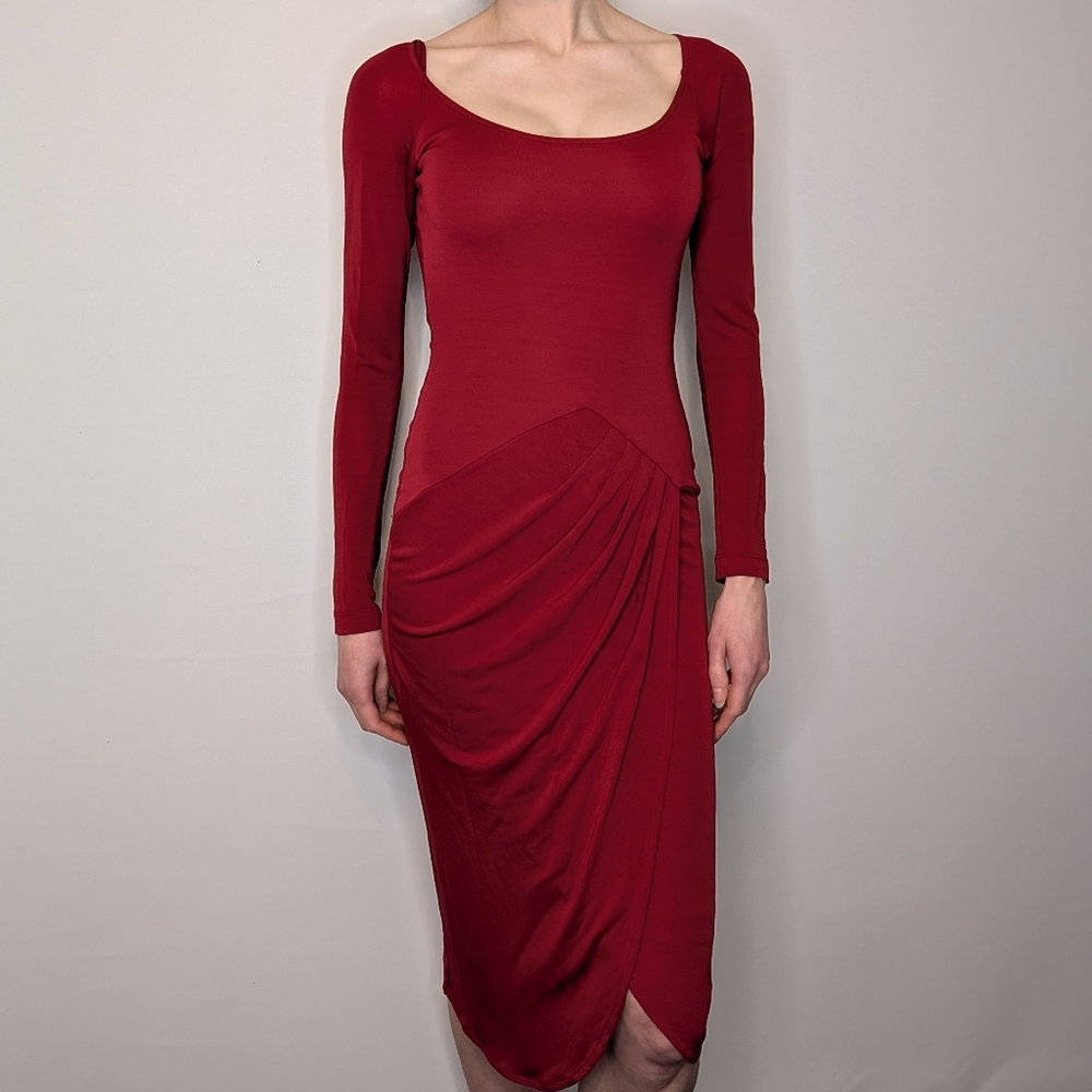 Andy The Anh — Long Sleeve Red Dress, Size 0